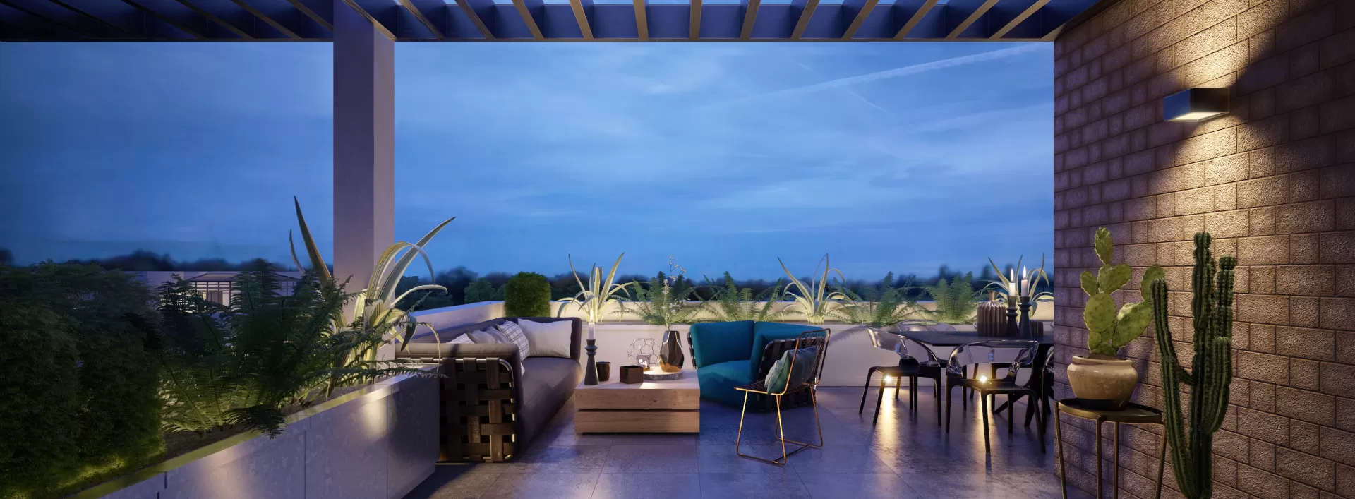 Garden Park terrasse nuit
