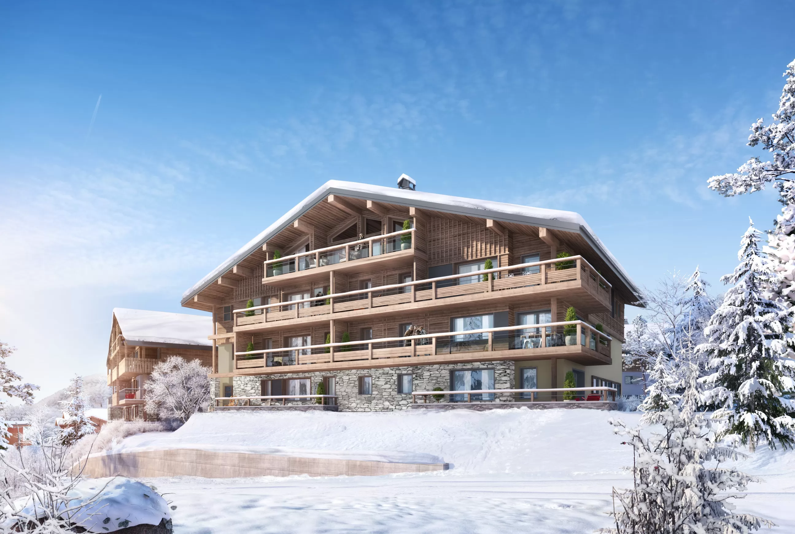 Stallion-Megève illustration extérieur chalet