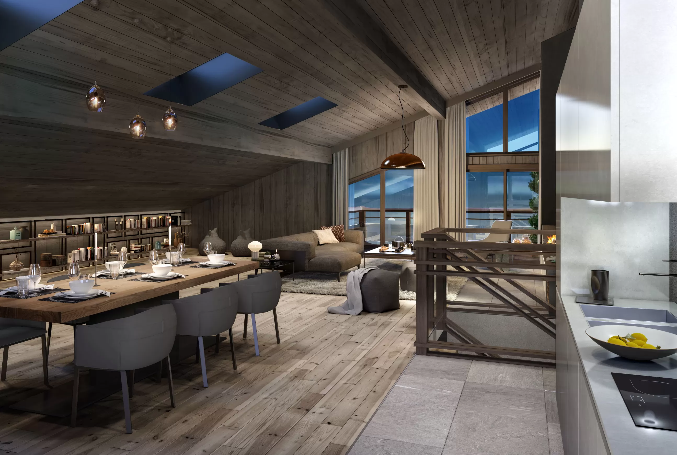 Stallion-Megève illustration intérieur séjour 